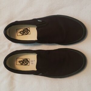 Vans Classic Black/Black Slip On Shoes Men's 8.5 Women's 10